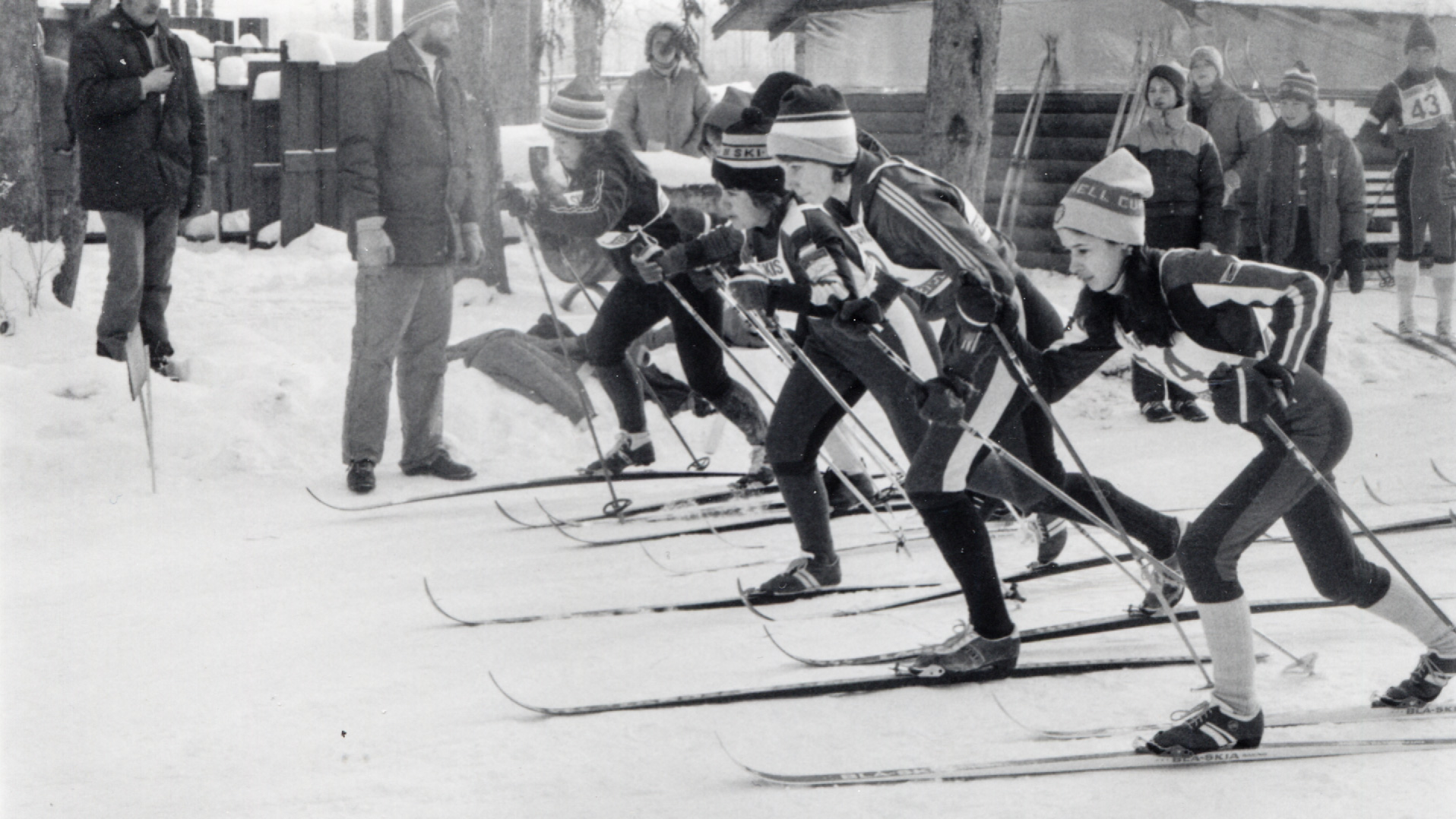 The start of the 1978 Top of the World Loppet
